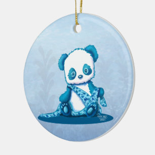 KiniArt Panda Cub Ceramic Tree Decoration