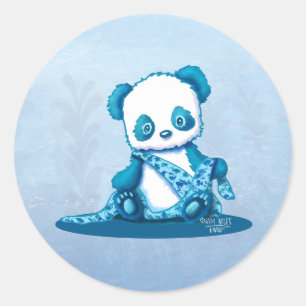 KiniArt Panda Cub  Classic Round Sticker