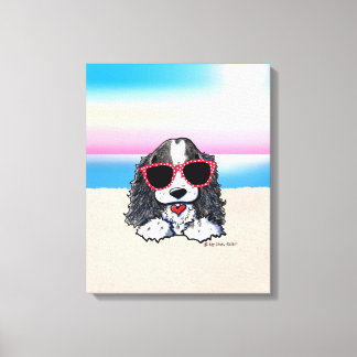 KiniArt Parti Cocker Spaniel Dog Beach Canvas Print