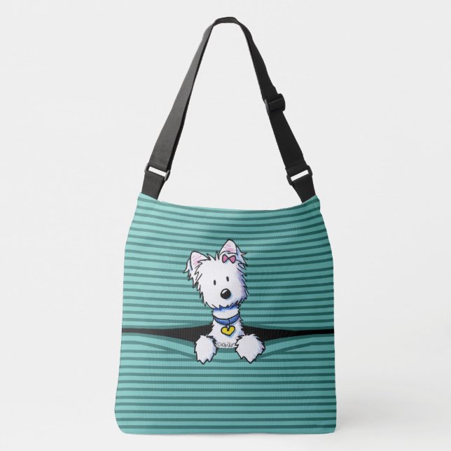 KiniArt Peek-a-boo Westie Crossbody Bag (Front)