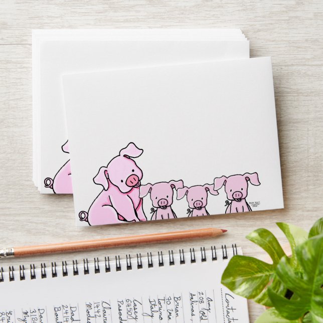 KiniArt Pigs Envelope (Stacked)