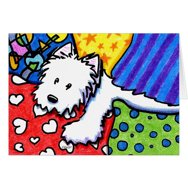 KiniArt Pillow Pile Westie (Front Horizontal)