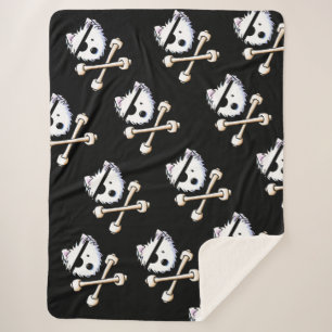 KiniArt Pirate Westie Sherpa Blanket
