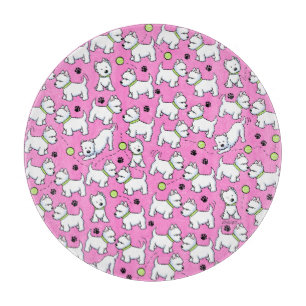 KiniArt Playful Westies  Cutting Board