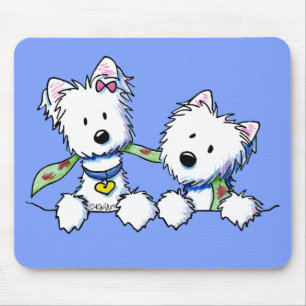 KiniArt Pocket Westie Boy and Girl Mouse Mat