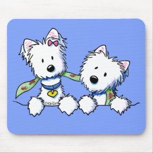 KiniArt Pocket Westie Boy and Girl Mouse Mat