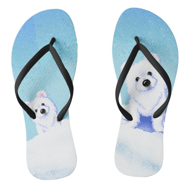 KiniArt Polar Bear Flip Flops (Footbed)