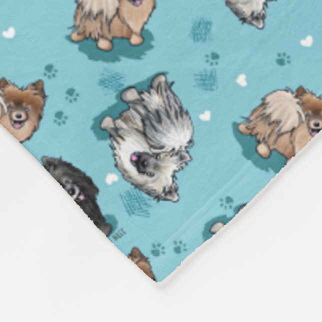 KiniArt Pom Parade Fleece Blanket (Corner)