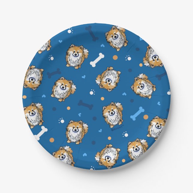 KiniArt Pomeranian Paper Plate (Front)