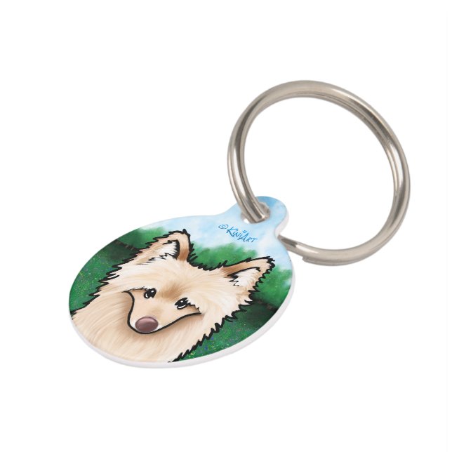 KiniArt Pomeranian Pet ID Tag (Side)
