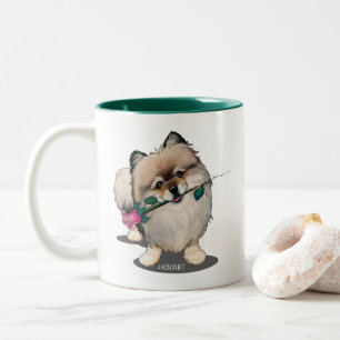 KiniArt Pomeranian Walter Portrait Two-Tone Coffee Mug