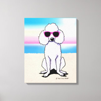 KiniArt Poodle Beach Dog Canvas Print