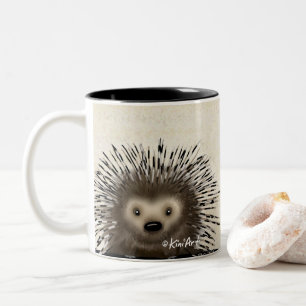 KiniArt Porcupine Two-Tone Coffee Mug