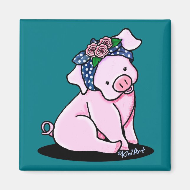 KiniArt Pretty Pig  Magnet (Front)