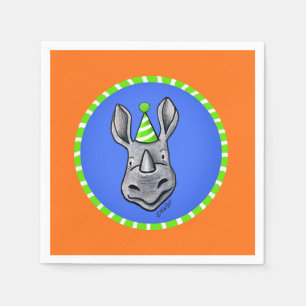 KiniArt Rhino Birthday Napkins