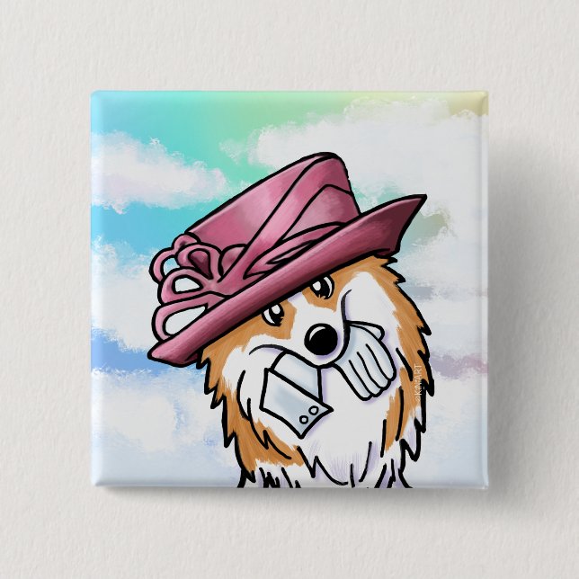 KiniArt Royal Corgi Button (Front)