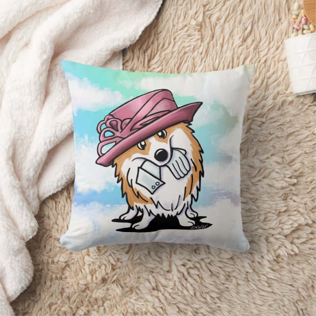 KiniArt Royal Corgi Throw Pillow (Blanket)