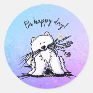 KiniArt Samoyed Classic Round Sticker