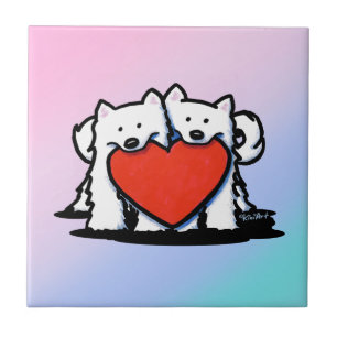 KiniArt Samoyed Heartfelt Duo Tile