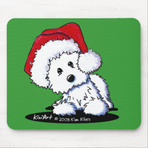 KiniArt Santa Baby Westie Dog Gifts Mouse Mat