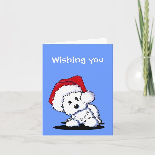 KiniArt Santa Westie Dog Christmas Cards (Front)