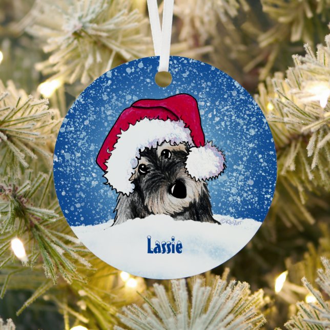 KiniArt Schnauzer Christmas Metal Ornament (Insitu)