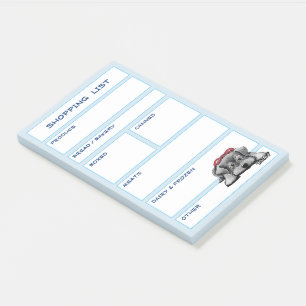 KiniArt Schnauzer Dog Grocery Shopping List Post-it Notes