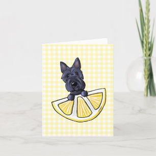KiniArt Scottie Lemon Cream Gingham Thank You Card