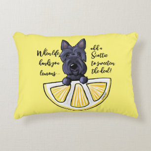 KiniArt Scottie Life Lemons Decorative Cushion