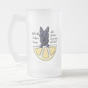 KiniArt Scottie Life Lemons Frosted Glass Beer Mug