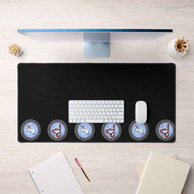 KiniArt Scuba Westies Porthole Desk Mat (Office 1)