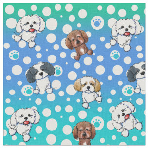 KiniArt Shih Tzu Dogs Multicolor Fabric