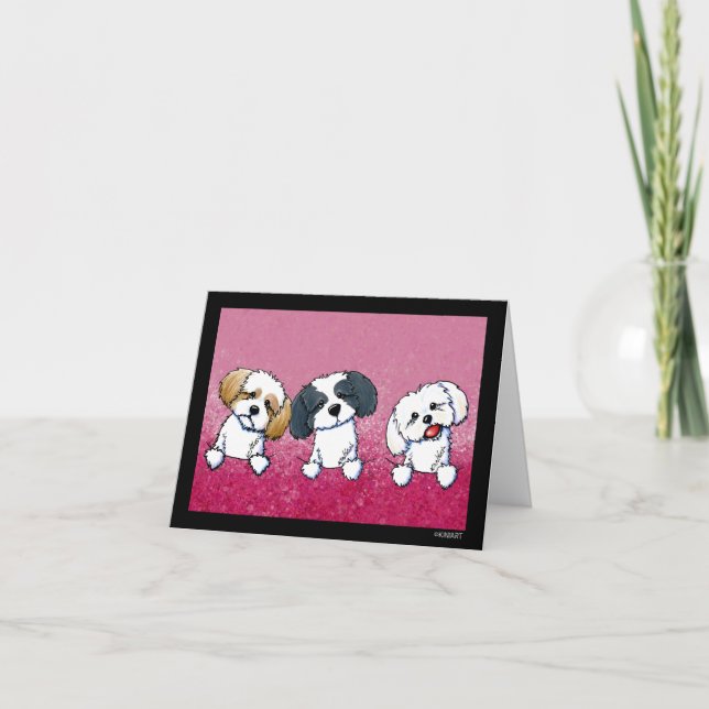 KiniArt Shih Tzu Trio Thank You Card (Front)