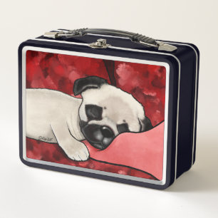 KiniArt Sleepy Pug Metal Lunch Box
