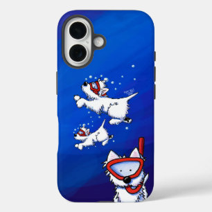 KiniArt Snorkel Westies iPhone 16 Case