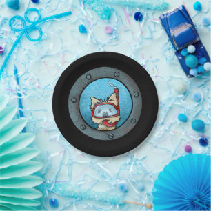 KiniArt Snorkeling Cairn Terrier Paper Plate