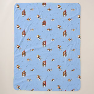 KiniArt Snorkelling Basset Hounds Sherpa Blanket