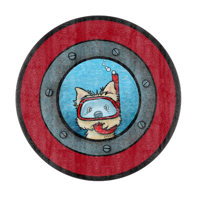 KiniArt Snorkelling Cairn Terrier Cutting Board (Front)