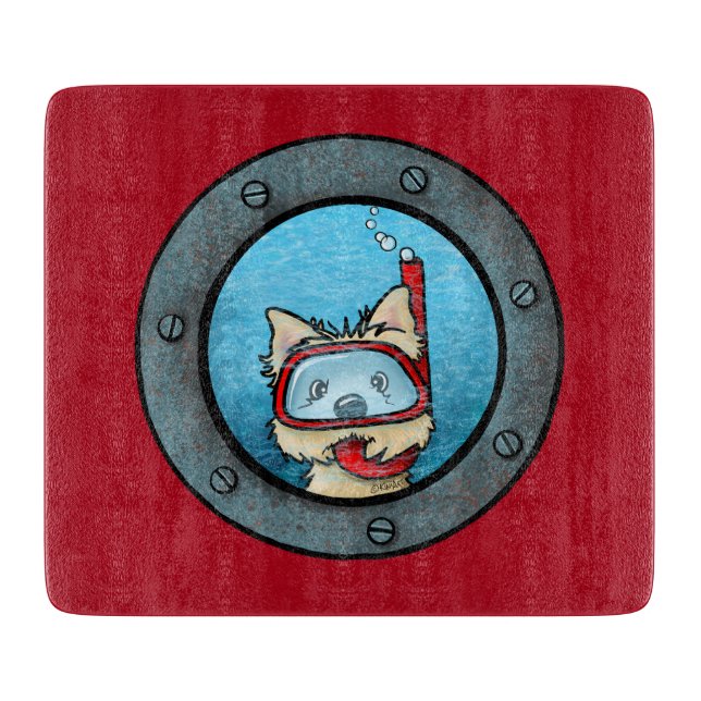 KiniArt Snorkelling Cairn Terrier Cutting Board (Front)