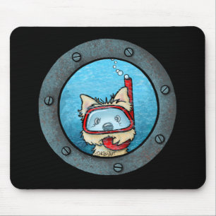 KiniArt Snorkelling Cairn Terrier Mouse Mat
