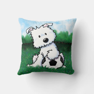 KiniArt Soccer Westie Puppy Cushion