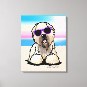 KiniArt Soft Coated Wheaten Terrier Dog Beach Canvas Print