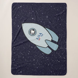 KiniArt Space Rocket Dog Westie Sherpa Blanket