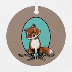 KiniArt Sweet Fox Metal Tree Decoration
