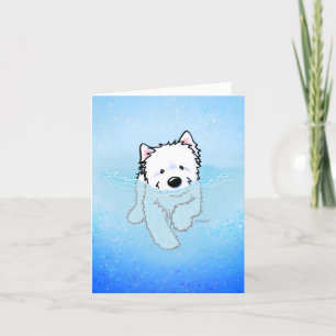 KiniArt Swimming Westie Note Card