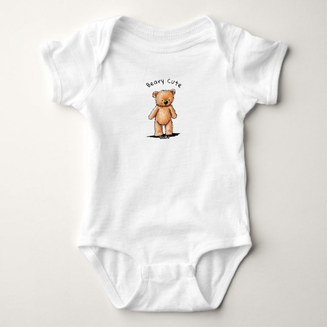 KiniArt Teddy Bear Baby Bodysuit (Front)