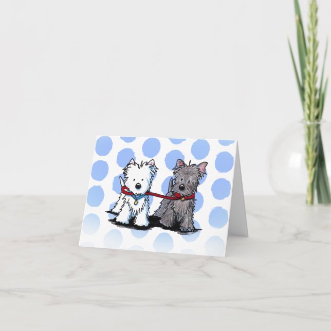 KiniArt Terrier Walking Buddies Card (Front)