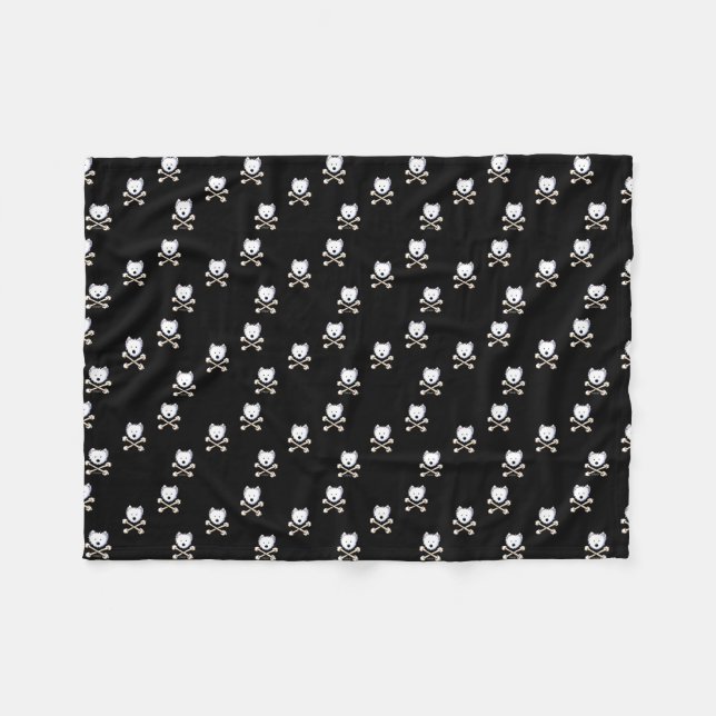 KiniArt Torrid Westie Crossbones Fleece Blanket (Front (Horizontal))