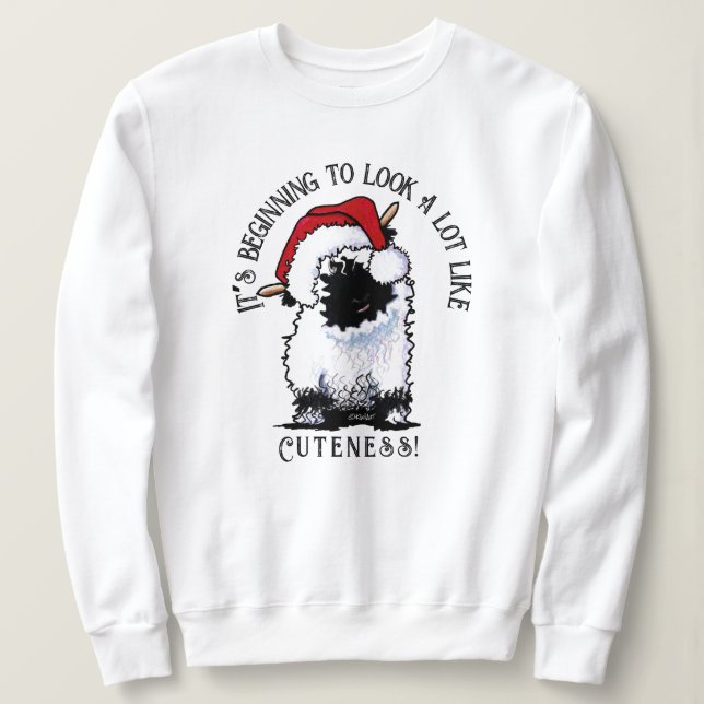 KiniArt Valais Sheep Christmas Sweatshirt (Design Front)