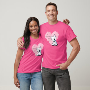 KiniArt Valentine Westie Bowtie T-Shirt